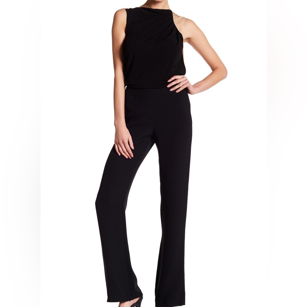 Giorgio Armani High Waisted Mulberry Silk Black Palazzo Trousers